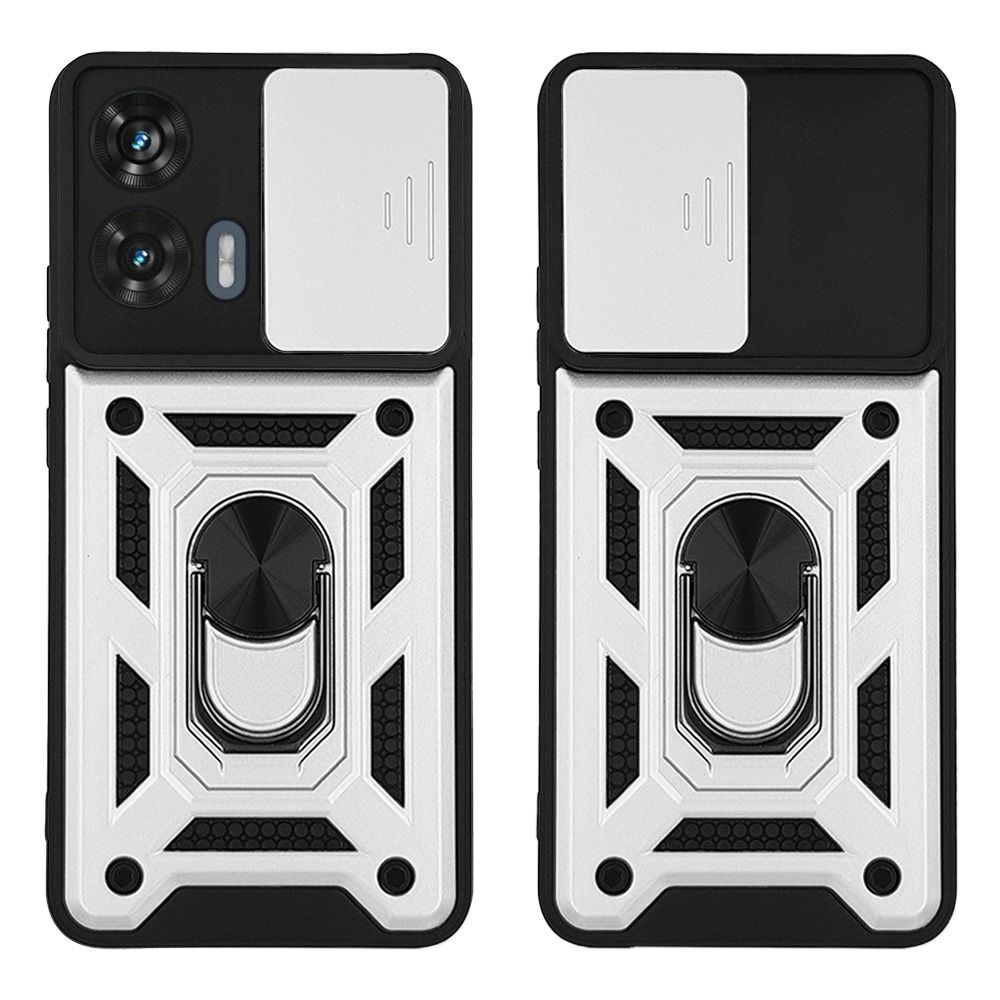 Θήκη Ring Armor CamPro Sonique για Motorola Edge 50 Fusion 5G Ασημί