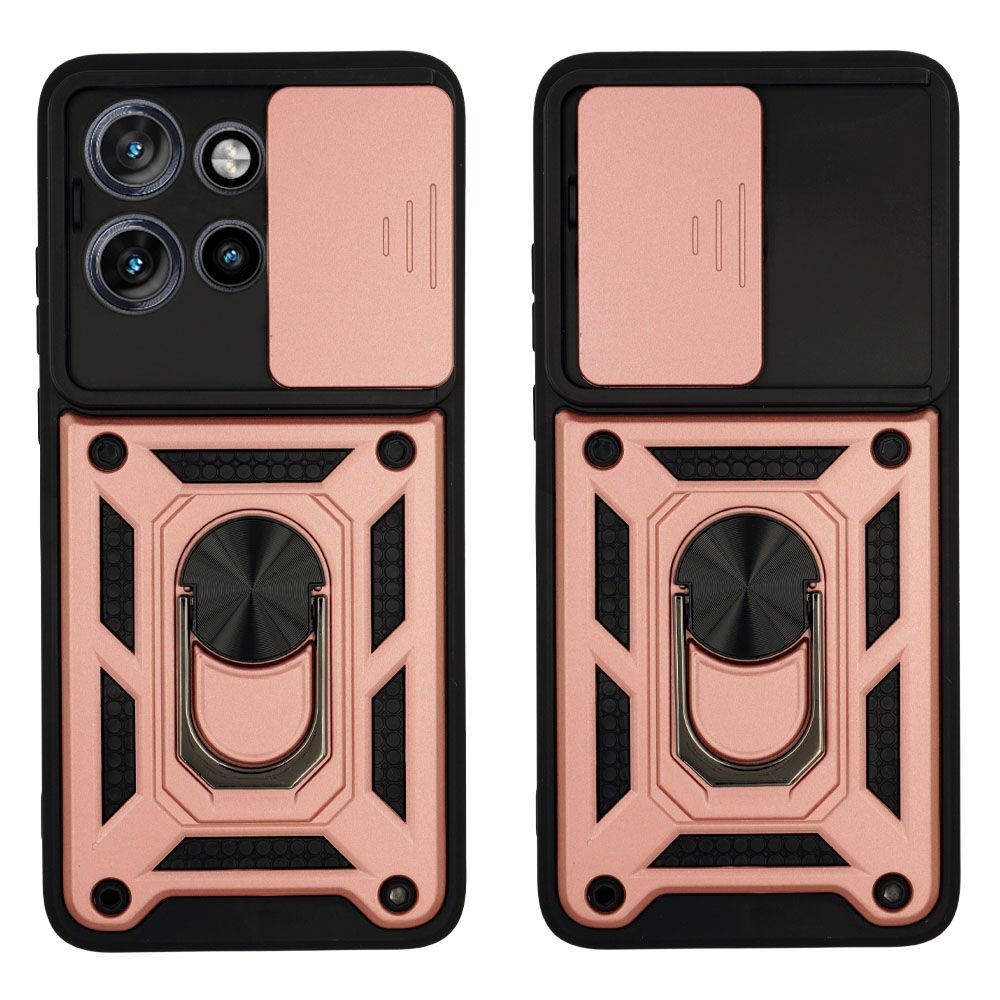 Θήκη Ring Armor CamPro Sonique για Motorola Edge 50 Neo 5G / Edge 60 Neo 5G Ροζ Χρυσό