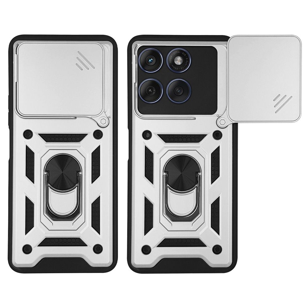 Θήκη Ring Armor CamPro Sonique για Motorola Edge 60 Fusion 5G Ασημί