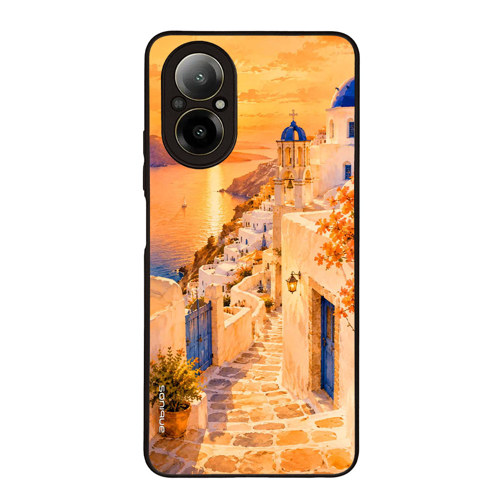 Θήκη Sonique Greek Island Muse Series για Realme C67 4G Ηλιοβασίλεμα στην Οία