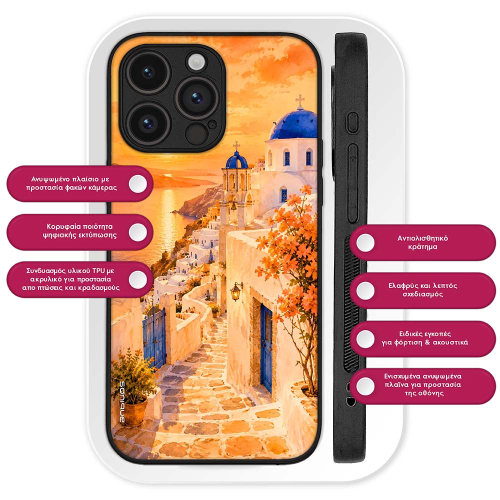 Θήκη Sonique Greek Island Muse Series για Realme Note 60 4G Ηλιοβασίλεμα στην Οία