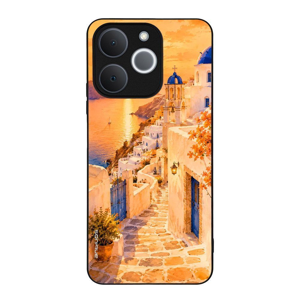 Θήκη Sonique Greek Island Muse Series για Realme Note 70T 4G Ηλιοβασίλεμα στην Οία