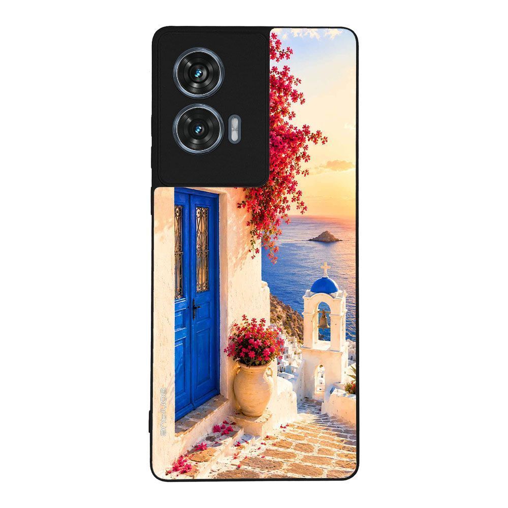 Θήκη Sonique Greek Island Muse Series για Motorola Edge 50 Fusion 5G Ηλιοβασίλεμα Σαντορίνης
