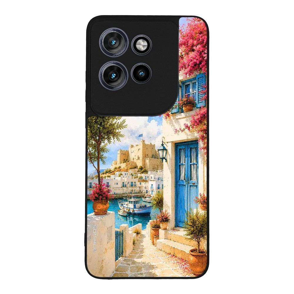 Θήκη Sonique Greek Island Muse Series για Motorola Edge 50 Neo 5G / Edge 60 Neo 5G Ροδίτικο Λιμάνι