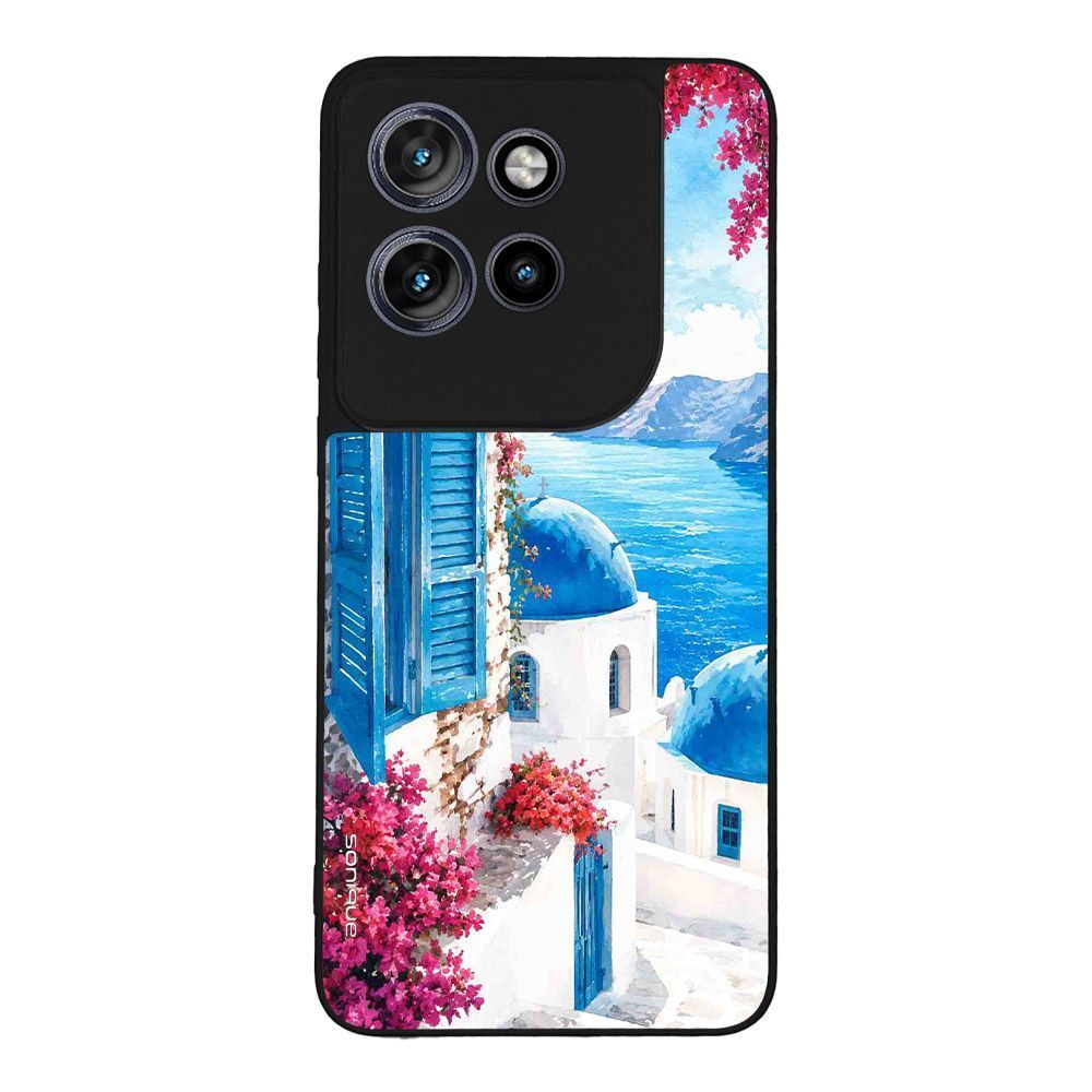 Θήκη Sonique Greek Island Muse Series για Motorola Edge 50 Neo 5G / Edge 60 Neo 5G Σαντορινό Γαλάζιο