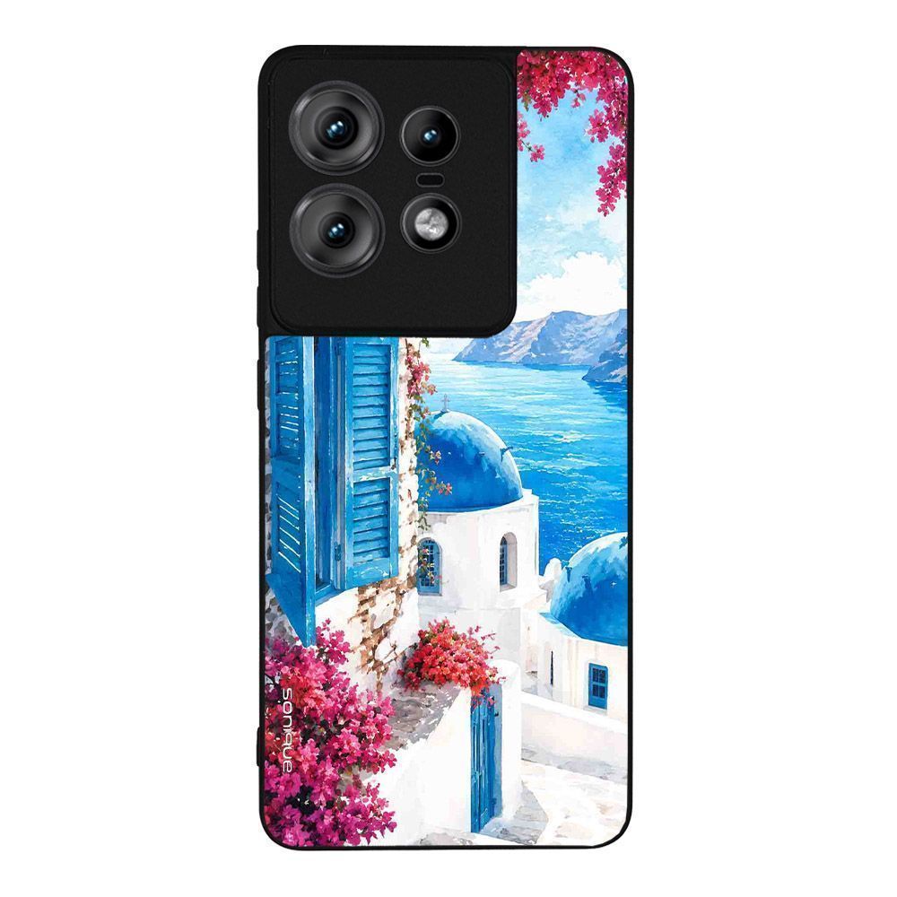 Θήκη Sonique Greek Island Muse Series για Motorola Edge 50 Pro 5G Σαντορινό Γαλάζιο