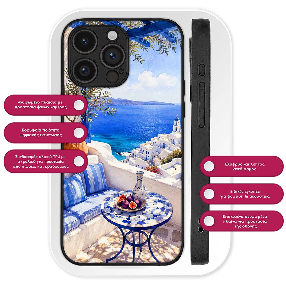 Θήκη Sonique Greek Island Muse Series για Motorola Edge 60 Fusion 5G Θέα του Αιγαίου