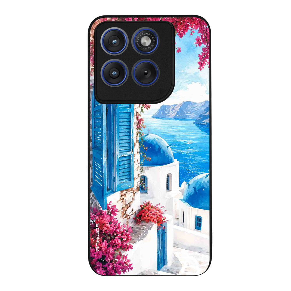 Θήκη Sonique Greek Island Muse Series για Motorola Edge 70 Fusion 5G Σαντορινό Γαλάζιο