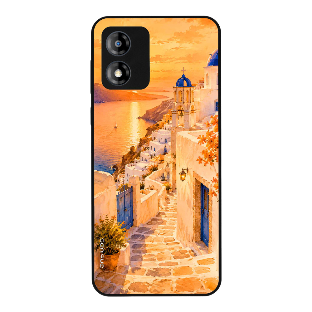 Θήκη Sonique Greek Island Muse Series για Motorola Moto E13 4G Ηλιοβασίλεμα στην Οία