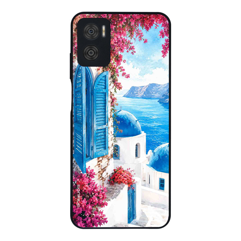 Θήκη Sonique Greek Island Muse Series για Motorola Moto E22 4G Σαντορινό Γαλάζιο