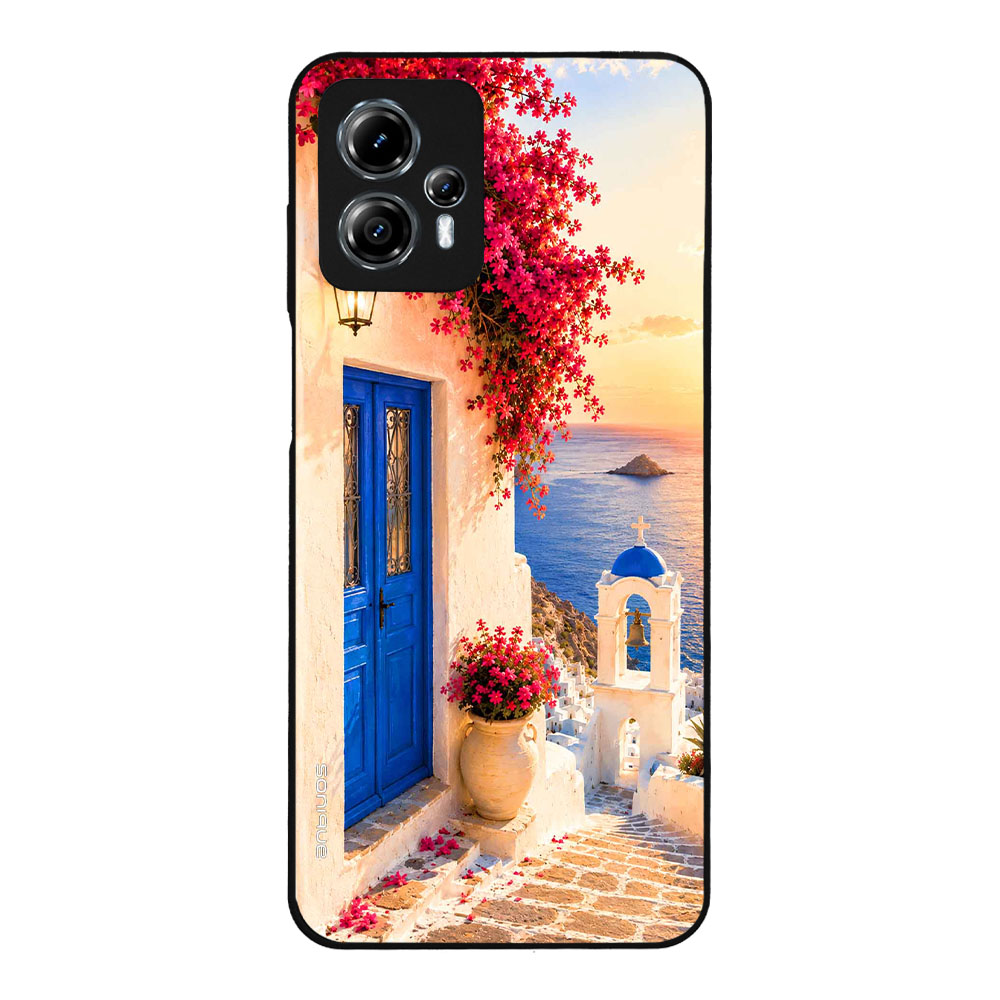 Θήκη Sonique Greek Island Muse Series για Motorola Moto G13 4G / Moto G23 4G Ηλιοβασίλεμα Σαντορίνης