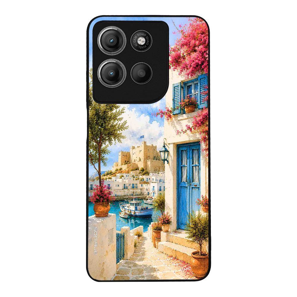 Θήκη Sonique Greek Island Muse Series για Motorola Moto G15 4G / Moto G15 Power / Moto G17 5G / Moto G17 Power 5G Ροδίτικο Λιμάνι