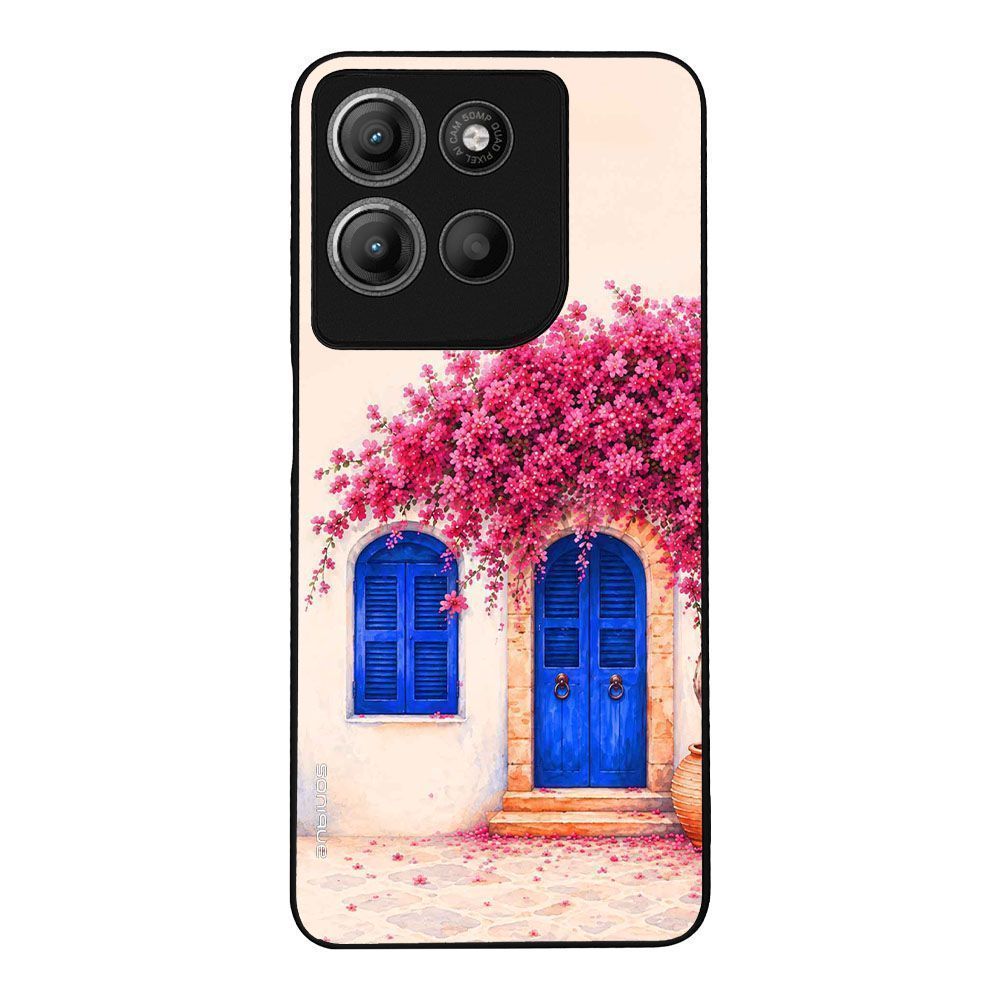 Θήκη Sonique Greek Island Muse Series για Motorola Moto G15 4G / Moto G15 Power / Moto G17 5G / Moto G17 Power 5G Ροζ Μπουκαμβίλια