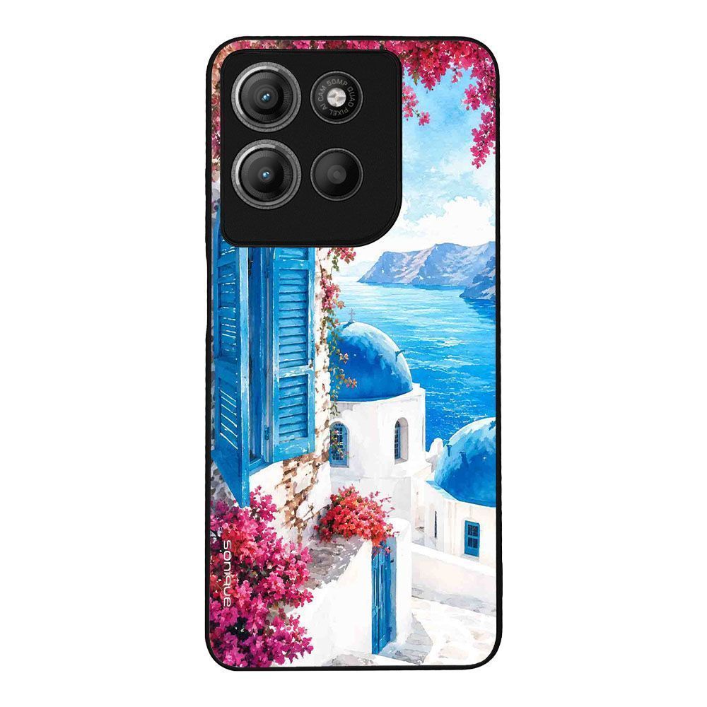 Θήκη Sonique Greek Island Muse Series για Motorola Moto G15 4G / Moto G15 Power / Moto G17 5G / Moto G17 Power 5G Σαντορινό Γαλάζιο