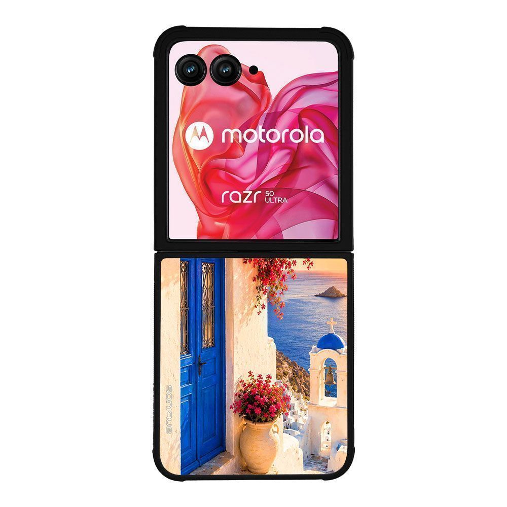 Θήκη Sonique Greek Island Muse Series για Motorola Motorola Razr 50 Ultra Ηλιοβασίλεμα Σαντορίνης