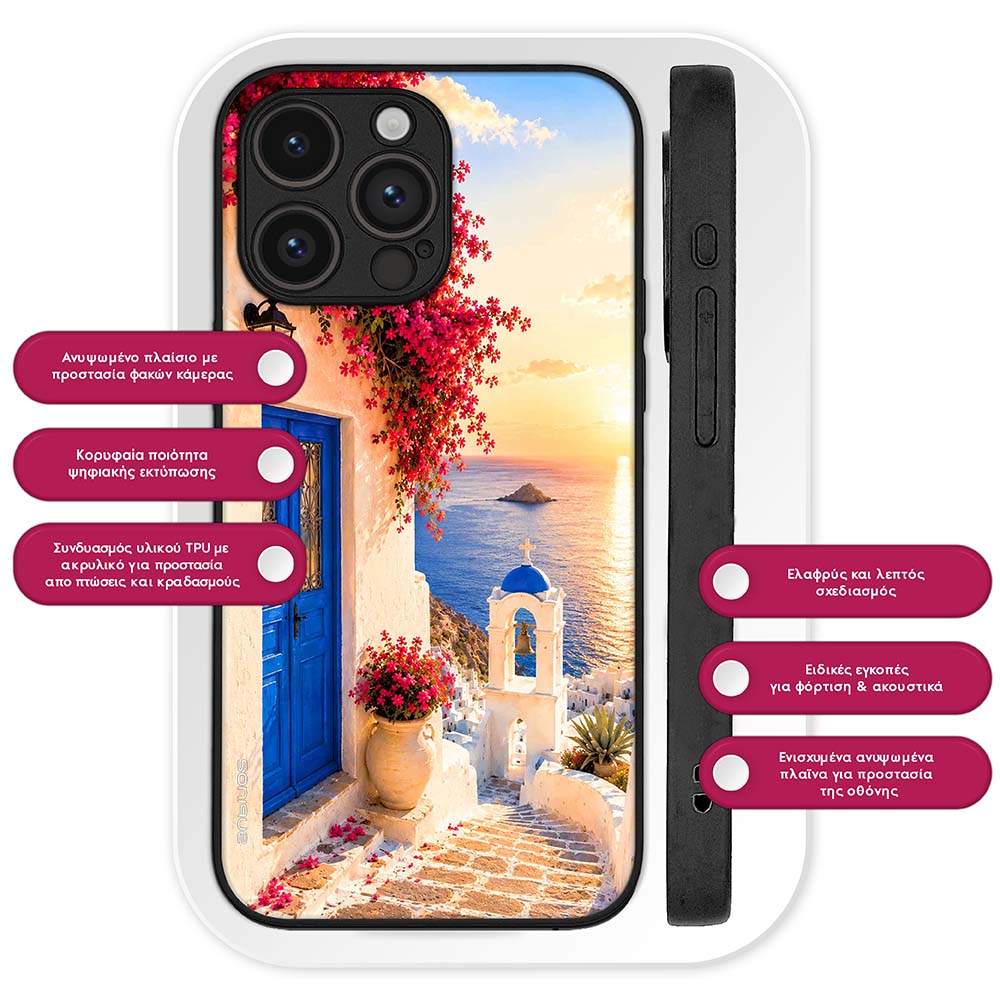 Θήκη Sonique Greek Island Muse Series για Honor 20 / Nova 5T Ηλιοβασίλεμα Σαντορίνης