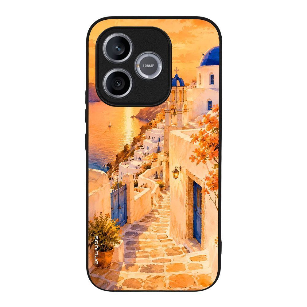 Θήκη Sonique Greek Island Muse Series για Honor 600 Lite 5G Ηλιοβασίλεμα στην Οία