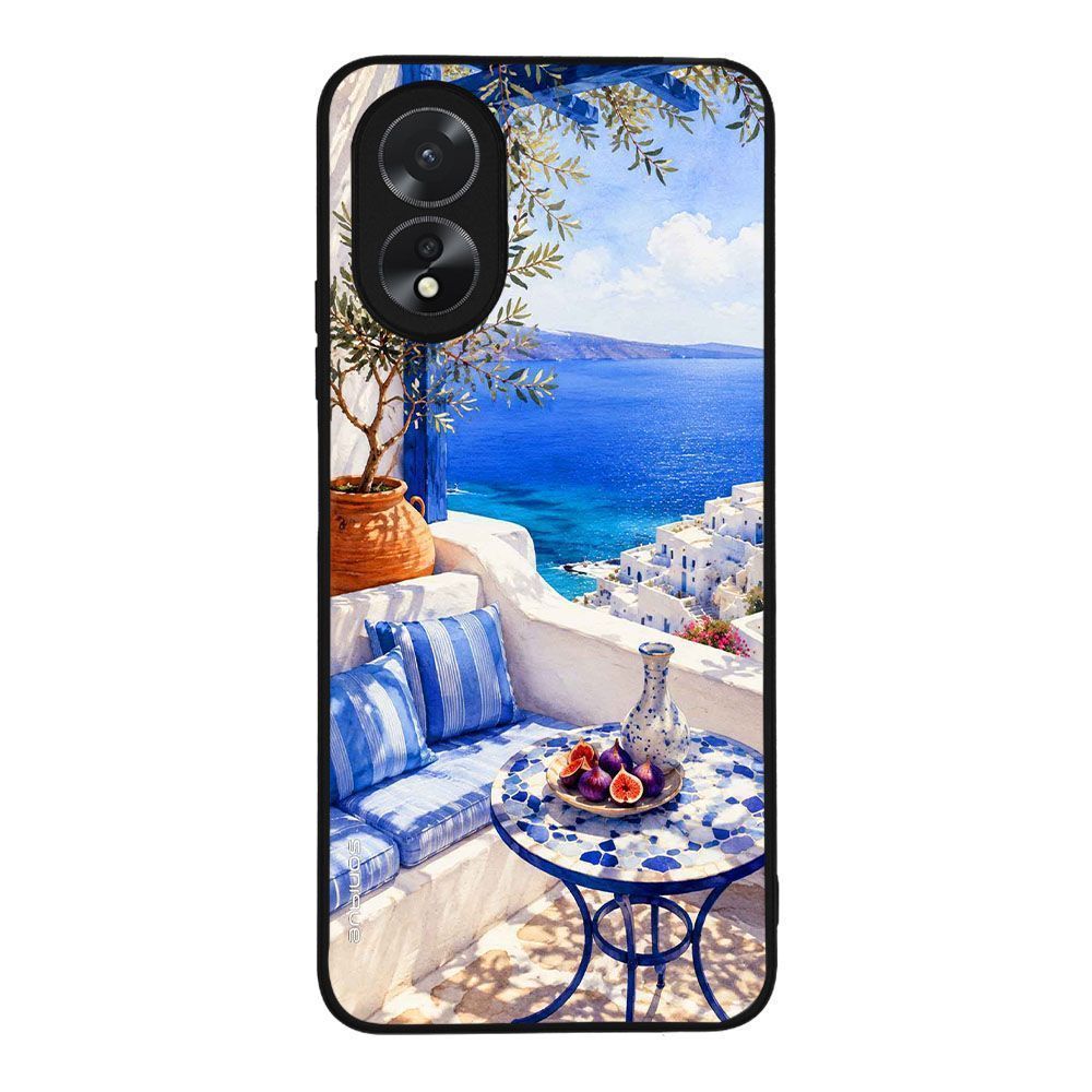 Θήκη SoniqueGreek Island Muse Series για Oppo A38 Θέα του Αιγαίου