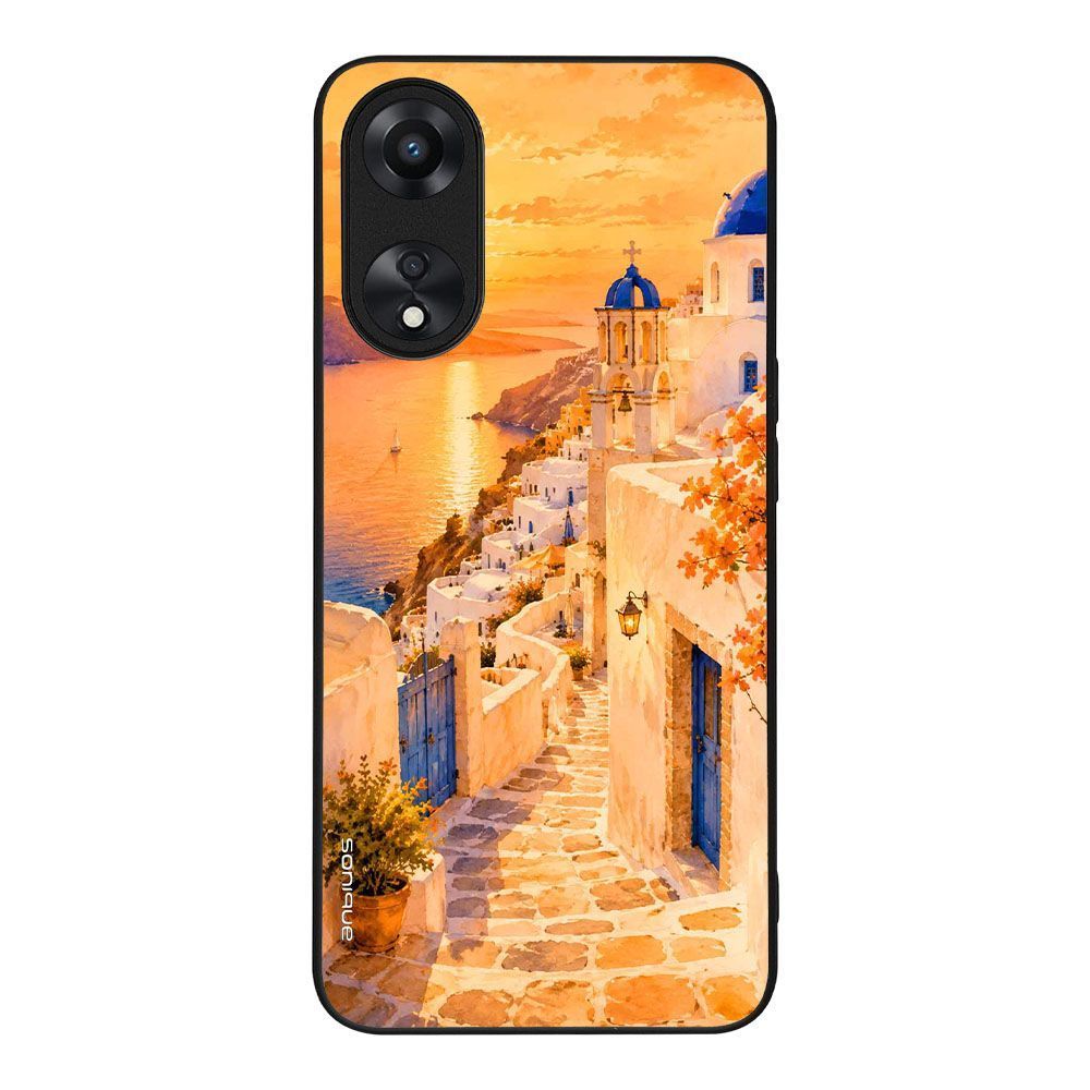 Θήκη SoniqueGreek Island Muse Series για Oppo A78 5G Ηλιοβασίλεμα στην Οία