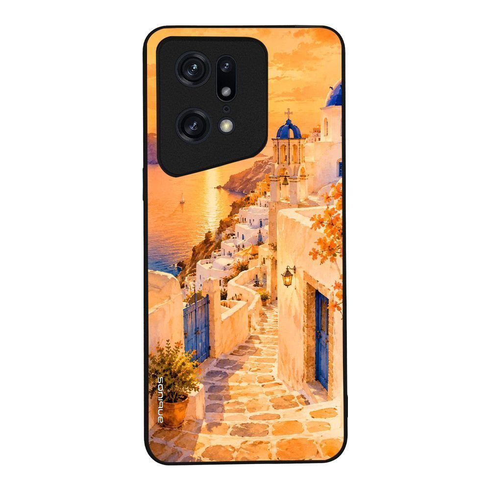 Θήκη SoniqueGreek Island Muse Series για Oppo Find X5 Pro 5G Ηλιοβασίλεμα στην Οία