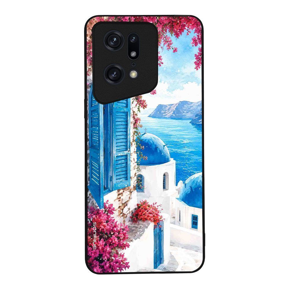 Θήκη SoniqueGreek Island Muse Series για Oppo Find X5 Pro 5G Σαντορινό Γαλάζιο