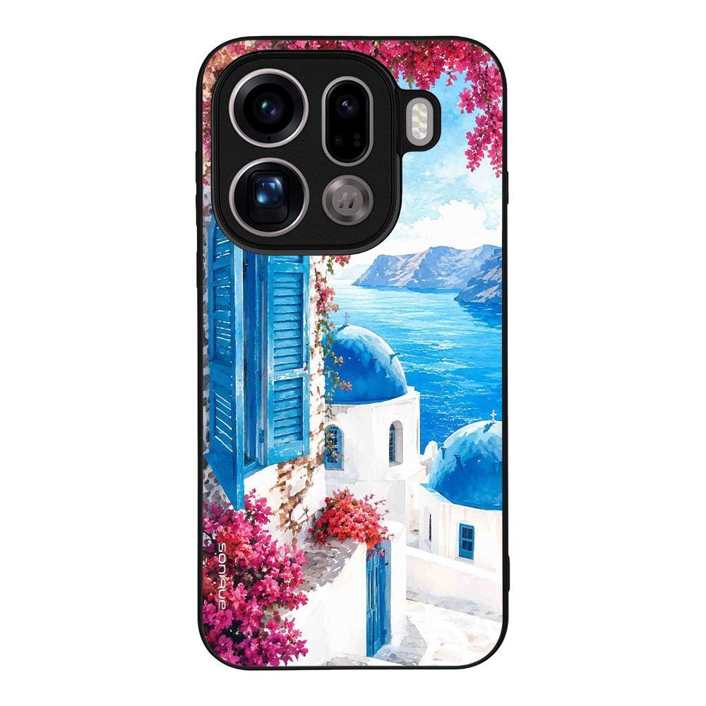 Θήκη SoniqueGreek Island Muse Series για Oppo Find X9 Pro 5G Σαντορινό Γαλάζιο