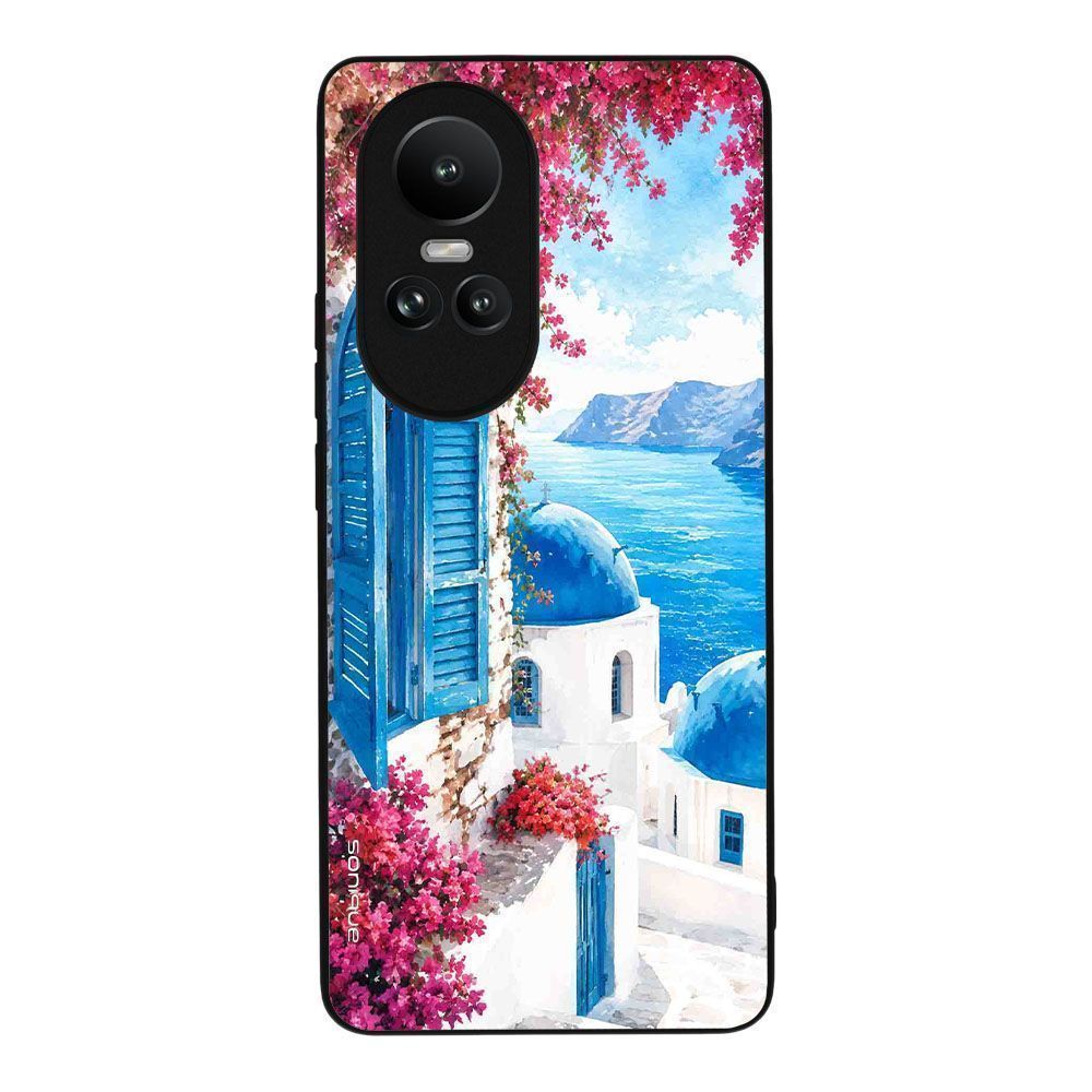 Θήκη SoniqueGreek Island Muse Series για Oppo Reno10 5G Σαντορινό Γαλάζιο