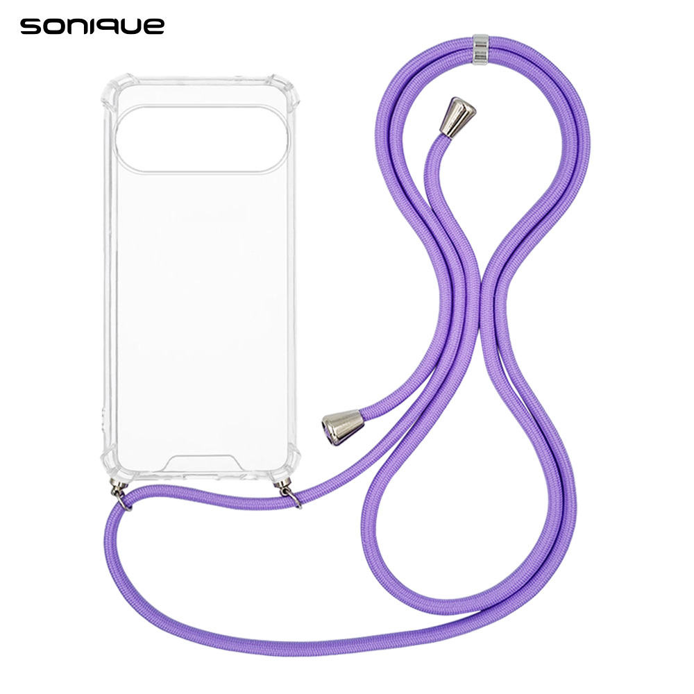 Θήκη Σιλικόνης με Κορδόνι Sonique Armor Clear Google Pixel 10 Pro XL 5G Λιλά