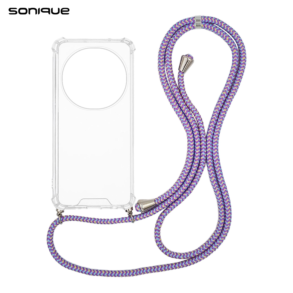 Θήκη Σιλικόνης με Κορδόνι Sonique Armor Clear Honor Magic8 Pro 5G Rainbow Λιλά