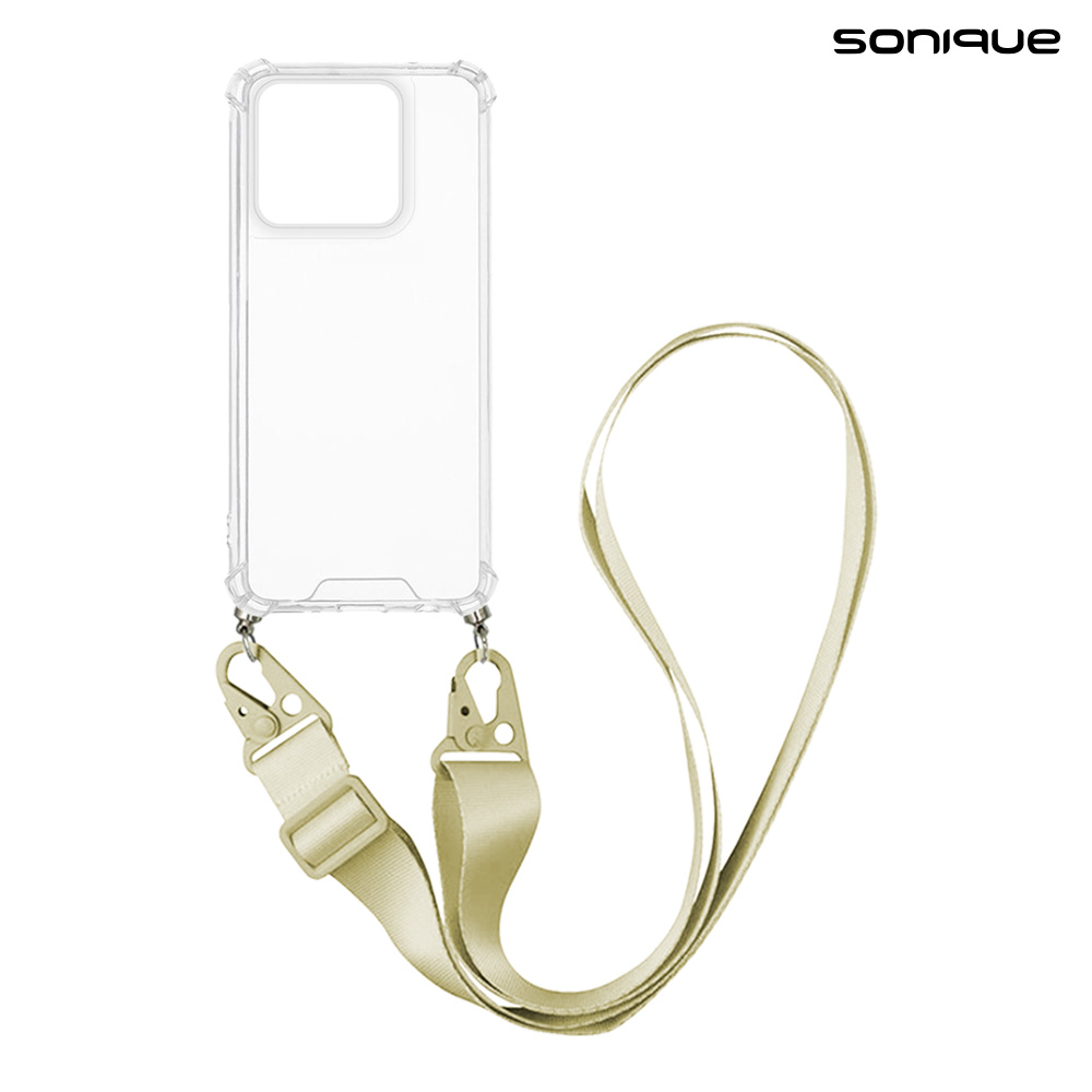 Θήκη Σιλικόνης με Strap Sonique Armor Clear Motorola Moto G86 5G / Moto G86 5G Power Μπεζ