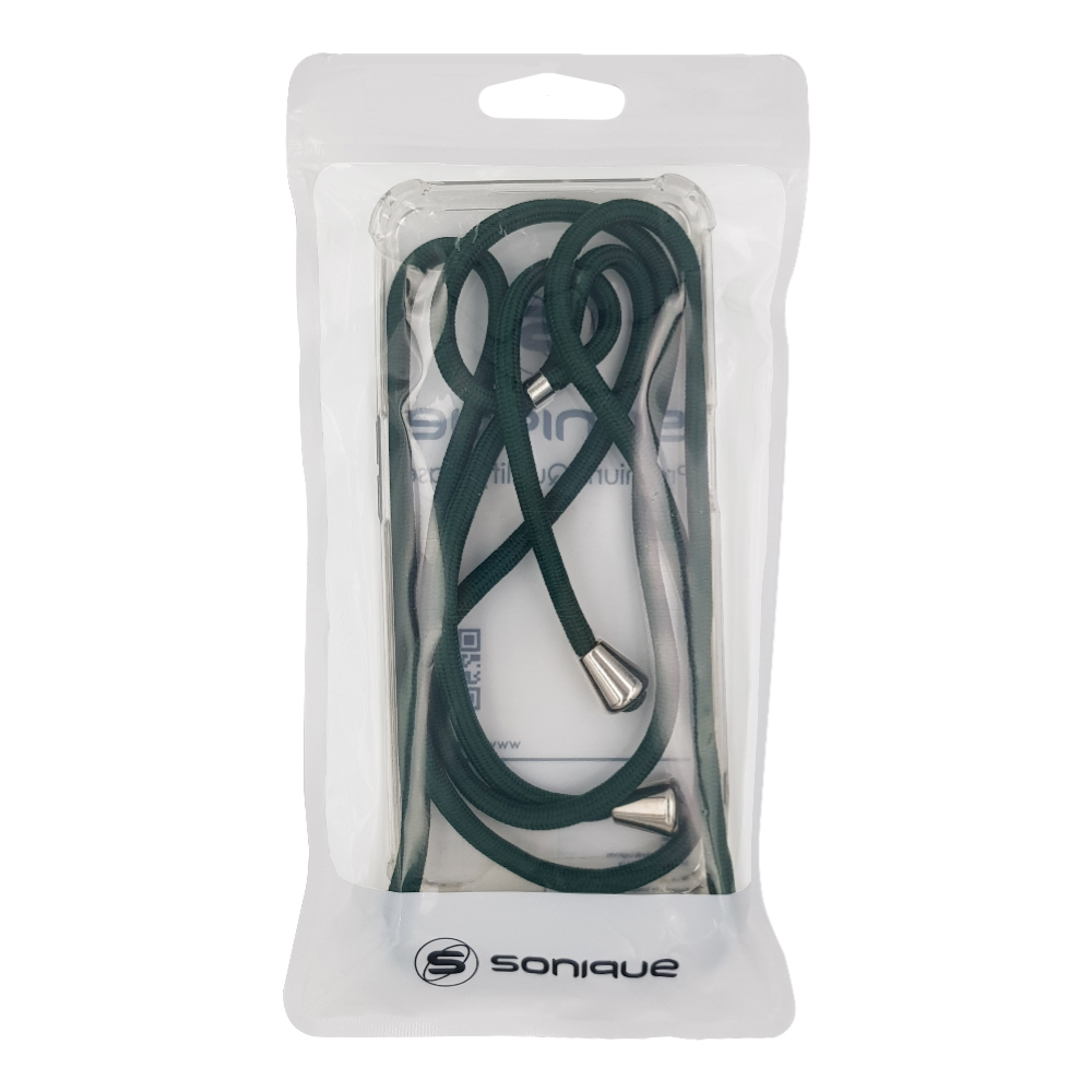 Θήκη Σιλικόνης με Κορδόνι Sonique Armor Clear Motorola Moto G86 5G / Moto G86 5G Power Πράσινο Σκούρο