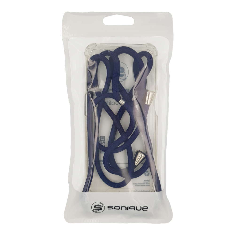 Θήκη Σιλικόνης με Κορδόνι Sonique Armor Clear Motorola Moto G86 5G / Moto G86 5G Power Μπλε Σκούρο