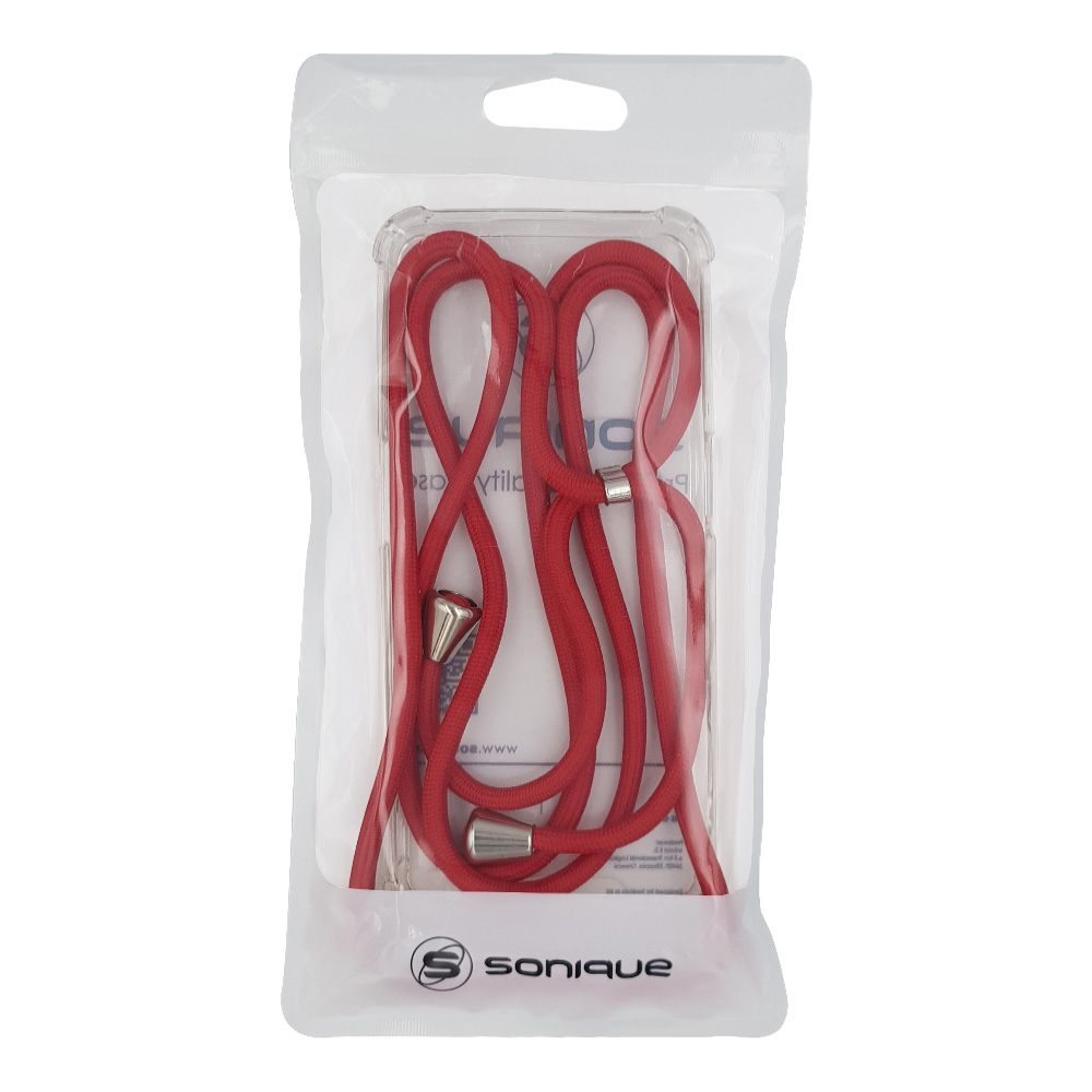 Θήκη Σιλικόνης με Κορδόνι Sonique Armor Clear Motorola Moto G86 5G / Moto G86 5G Power Κόκκινο