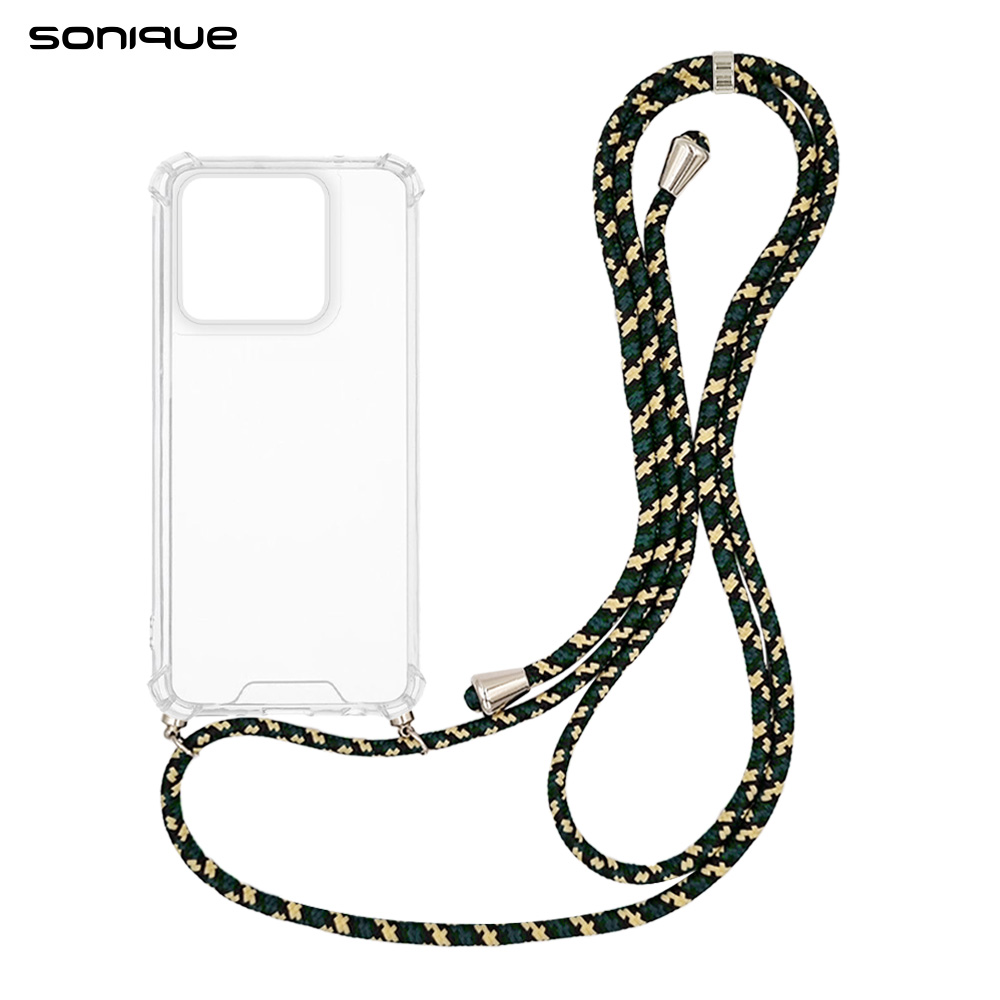 Θήκη Σιλικόνης με Κορδόνι Sonique Armor Clear Motorola Moto G86 5G / Moto G86 5G Power Rainbow Πράσινο