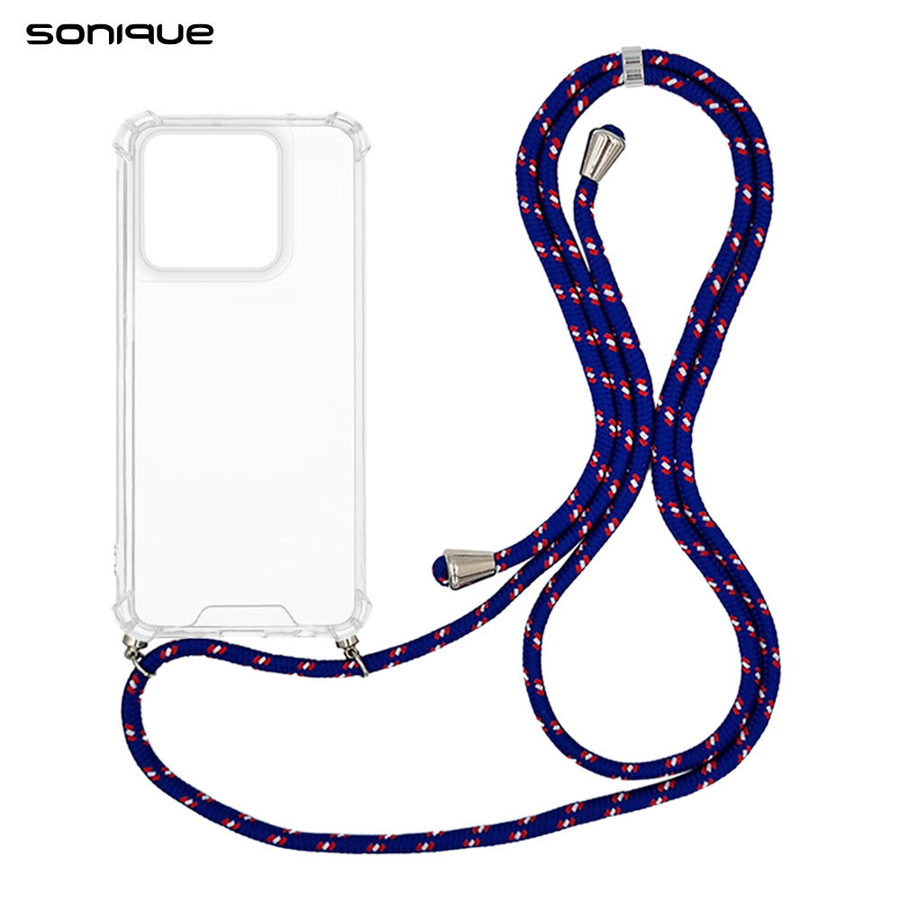 Θήκη Σιλικόνης με Κορδόνι Sonique Armor Clear Motorola Moto G86 5G / Moto G86 5G Power Rainbow Μπλε