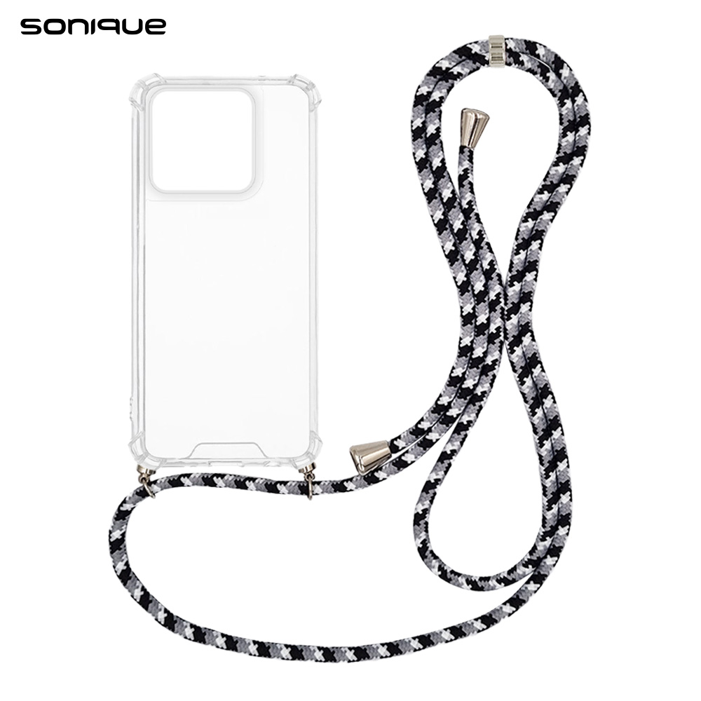 Θήκη Σιλικόνης με Κορδόνι Sonique Armor Clear Motorola Moto G86 5G / Moto G86 5G Power Rainbow Μαύρο