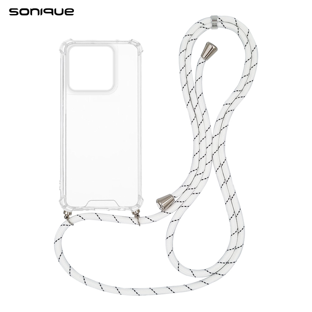 Θήκη Σιλικόνης με Κορδόνι Sonique Armor Clear Motorola Moto G86 5G / Moto G86 5G Power Rainbow Λευκό