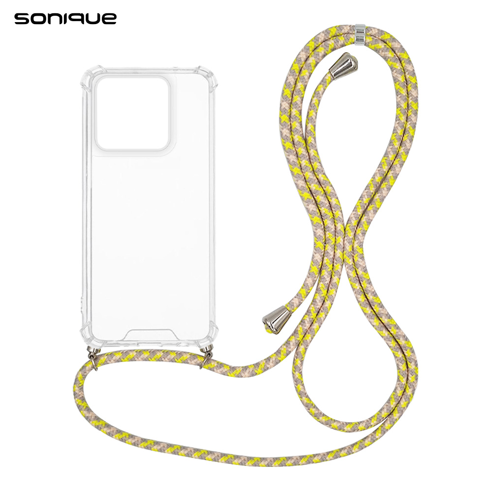 Θήκη Σιλικόνης με Κορδόνι Sonique Armor Clear Motorola Moto G86 5G / Moto G86 5G Power Rainbow Κίτρινο