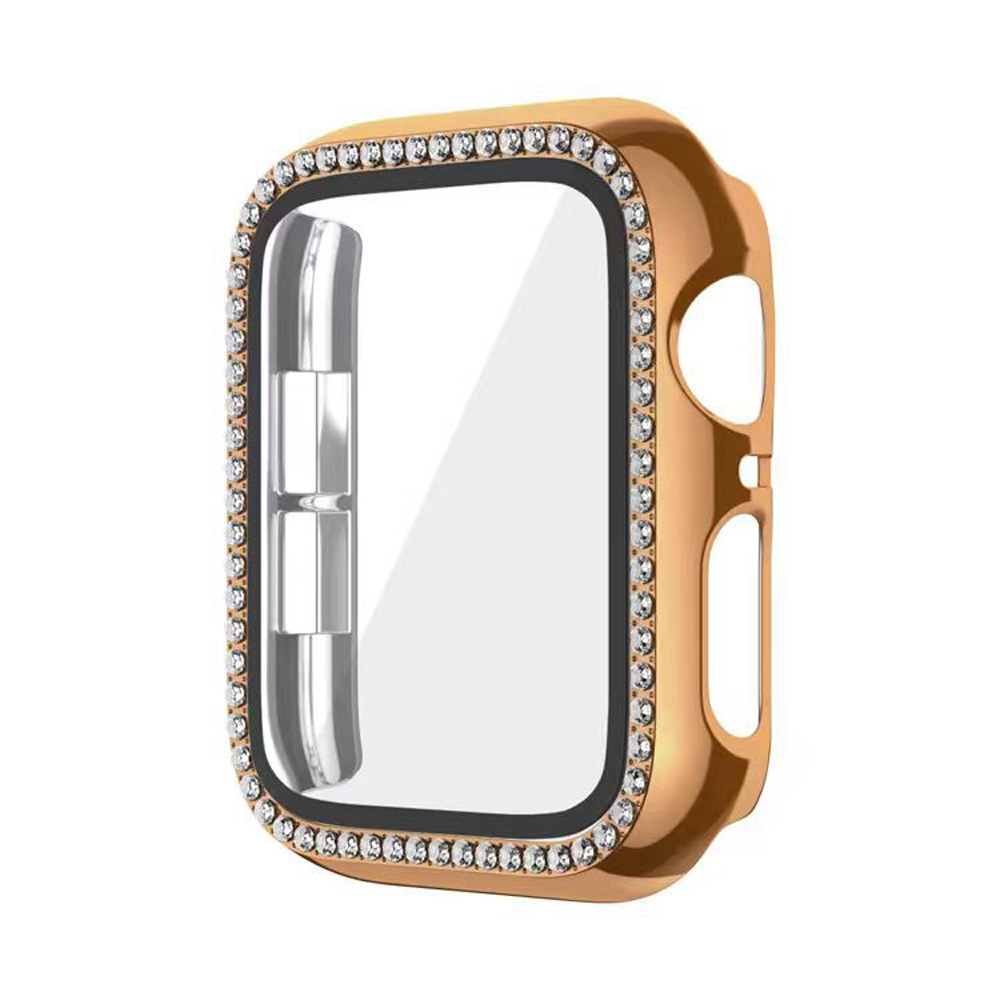 Θήκη Προστασία Luxury Diamond PC + Tempered Glass Sonique για Apple Watch 1/2/3 38 mm Μπρονζέ