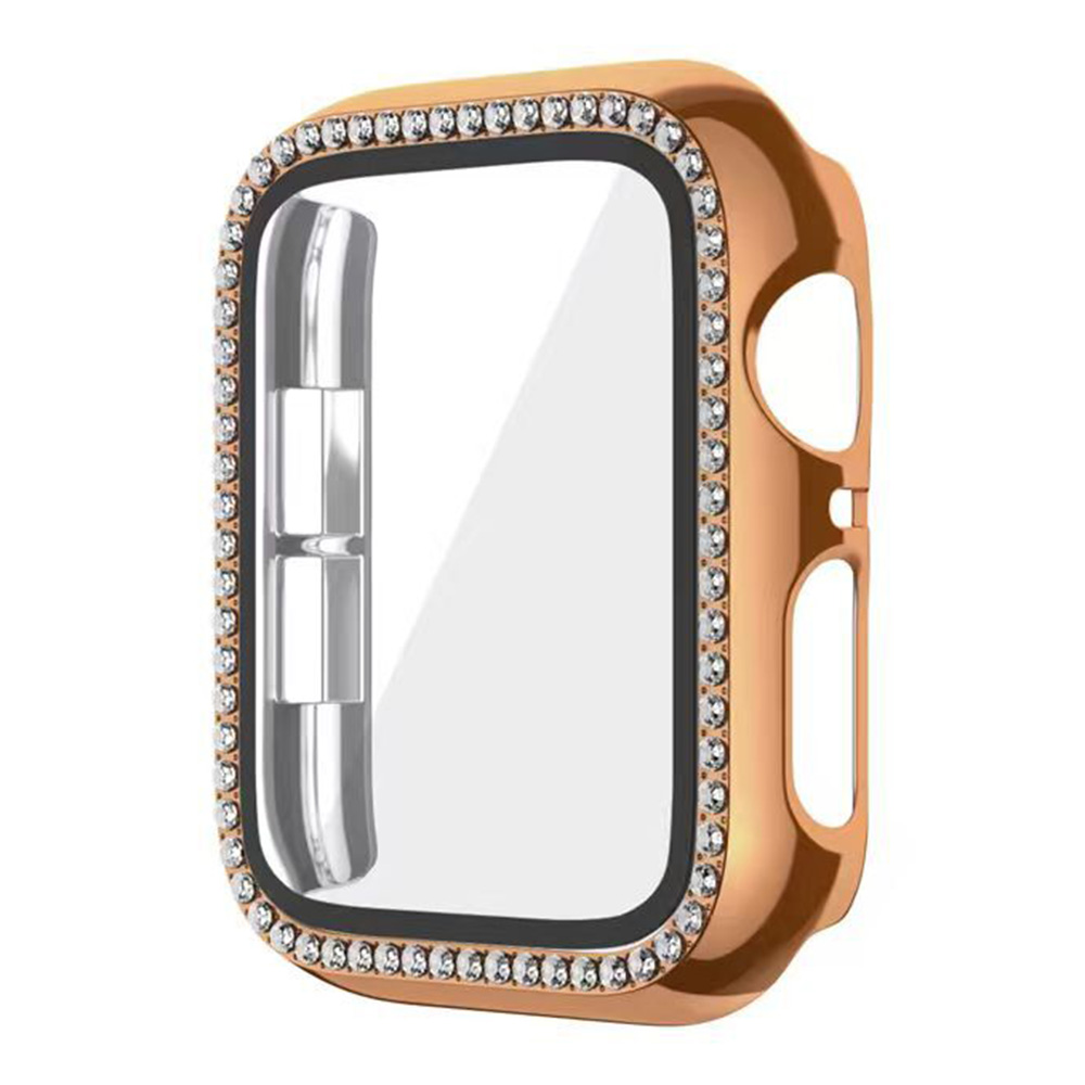 Θήκη Προστασία Luxury Diamond PC + Tempered Glass Sonique για Apple Watch 4/5/6/SE/SE 2/SE 3 40mm Μπρονζέ