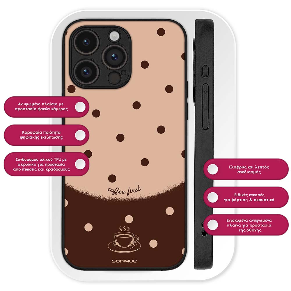 Θήκη Sonique Delulu Polka Era Series για Huawei Mate 20 Lite Coffee First