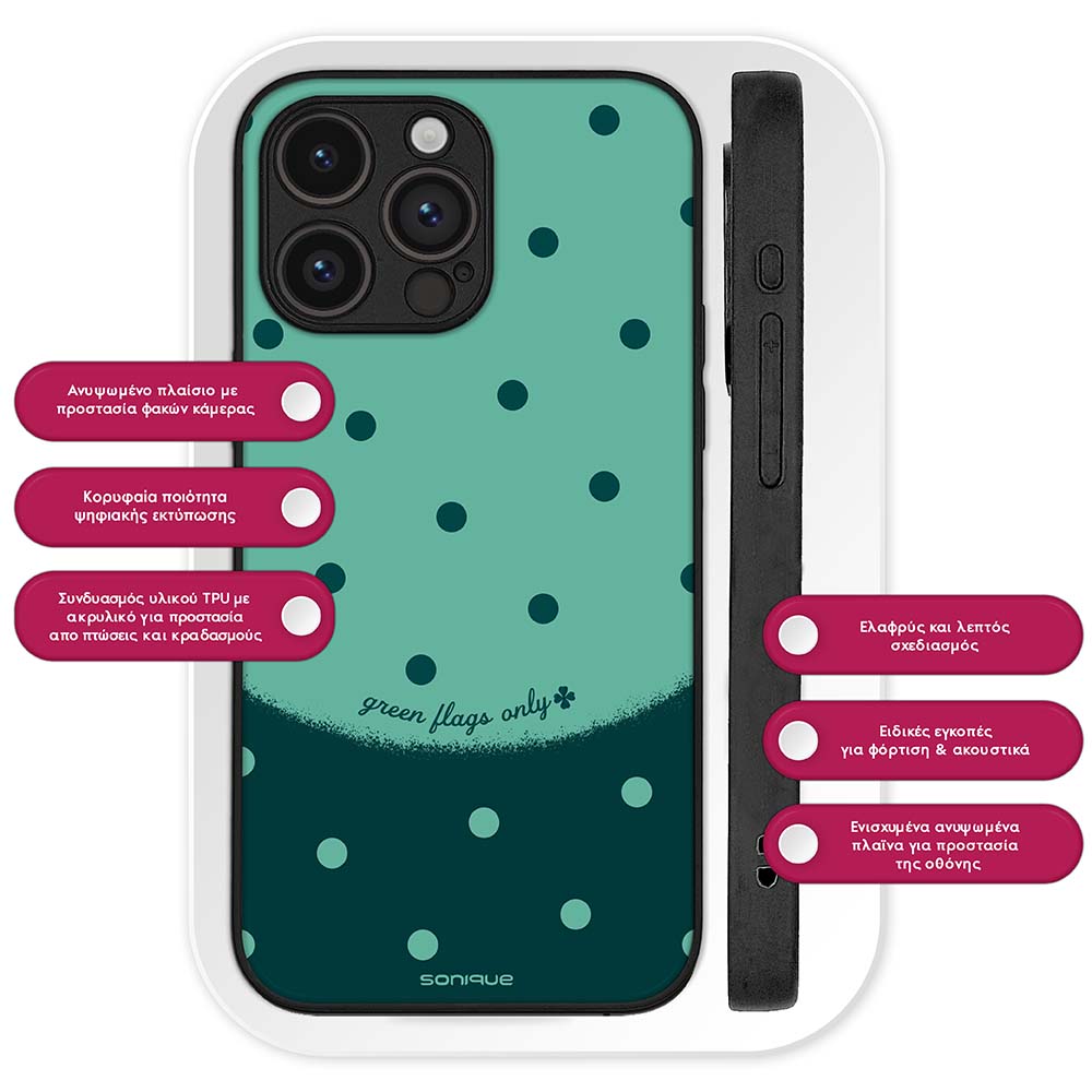 Θήκη Sonique Delulu Polka Era Series για Huawei Mate 20 Lite Green Flags