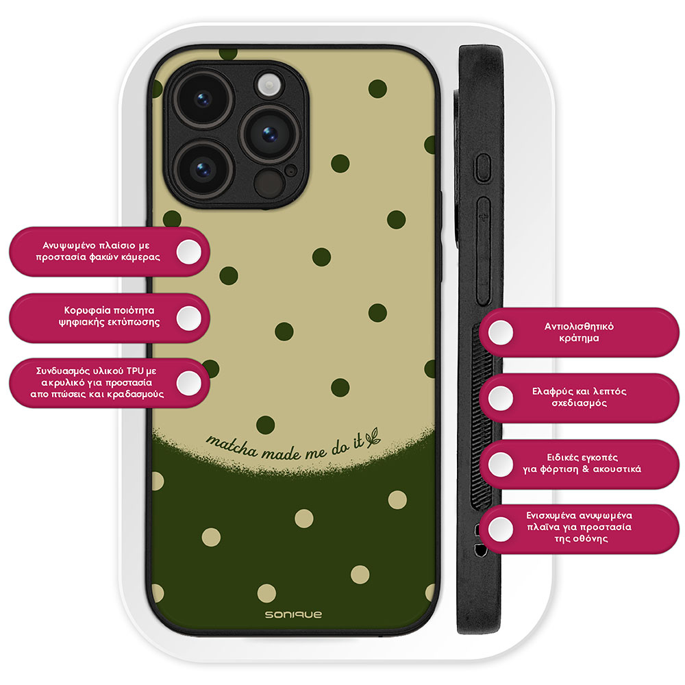 Θήκη Sonique Delulu Polka Era Series για Nothing Phone 3a Pro Delulu Matcha