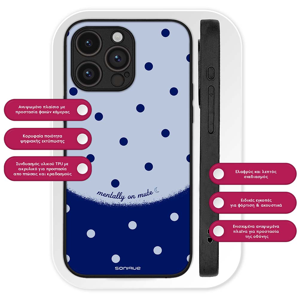 Θήκη Sonique Delulu Polka Era Series για Motorola Moto G85 5G Blue Mentally