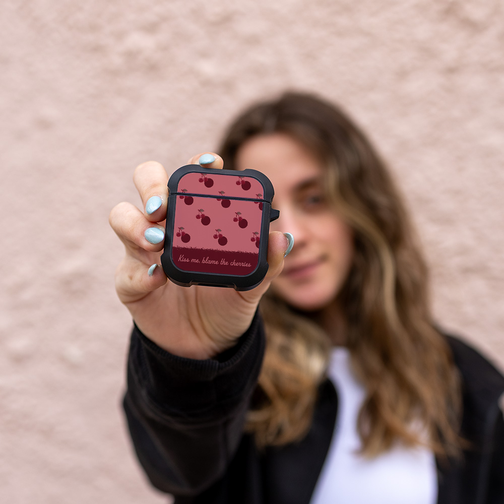Θήκη Σιλικόνης Sonique Delulu Polka Era Series για AirPods 1/2 Blame Cherries