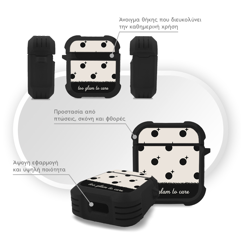 Θήκη Σιλικόνης Sonique Delulu Polka Era Series για AirPods 1/2 Too Glam