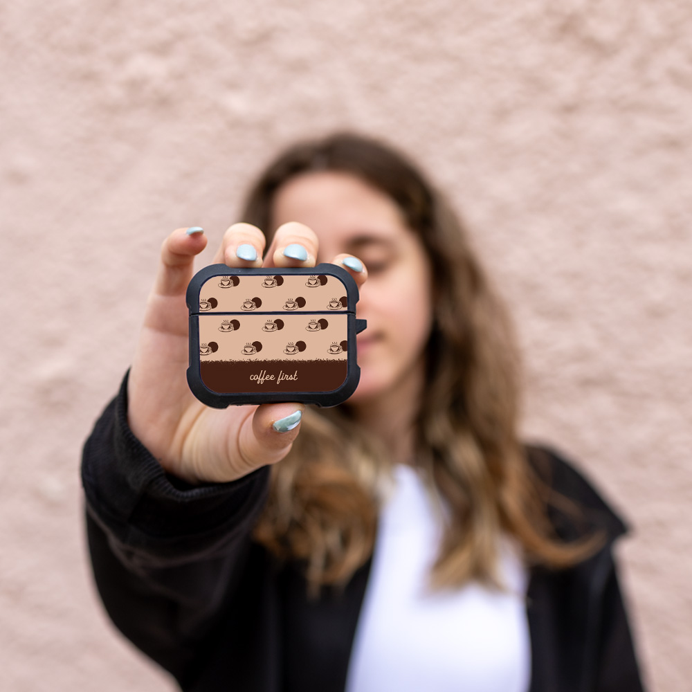 Θήκη Σιλικόνης Sonique Delulu Polka Era Series για AirPods Pro / Pro 2 Coffee First