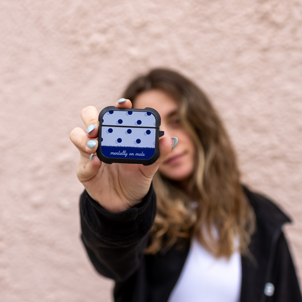 Θήκη Σιλικόνης Sonique Delulu Polka Era Series για AirPods 3 Blue Mentally