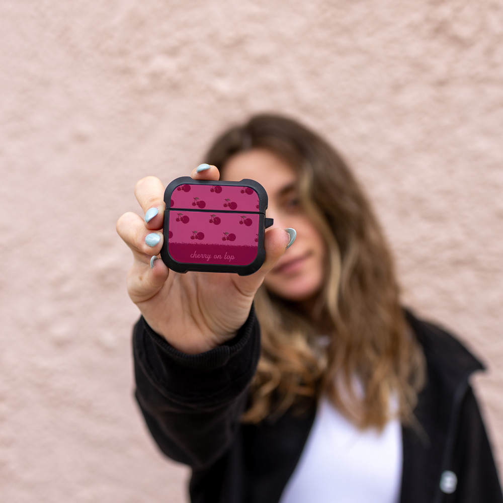 Θήκη Σιλικόνης Sonique Delulu Polka Era Series για AirPods 3 Top Cherry