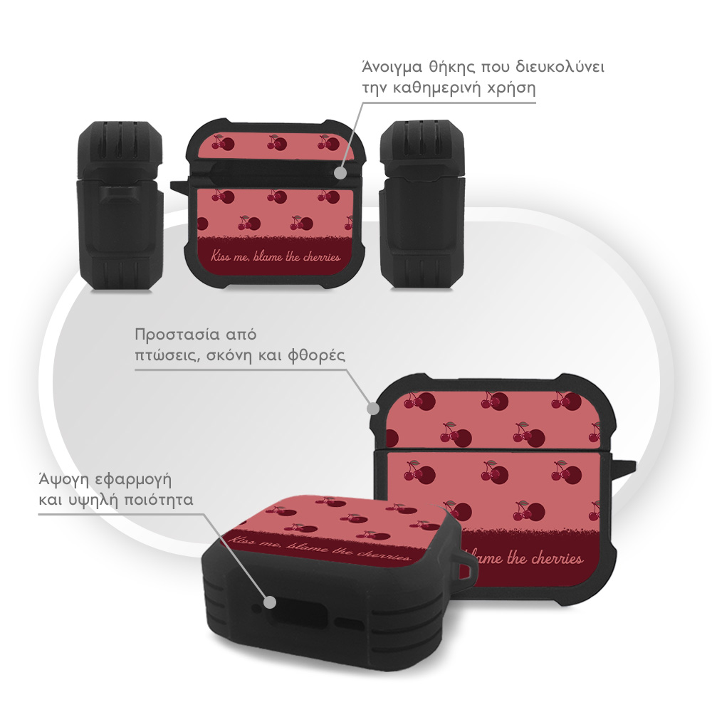 Θήκη Σιλικόνης Sonique Delulu Polka Era Series για AirPods 4 Blame Cherries